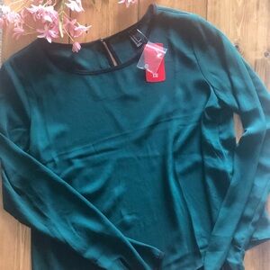 Forever 21 Hunter Green Woven Top/Blouse - Small
